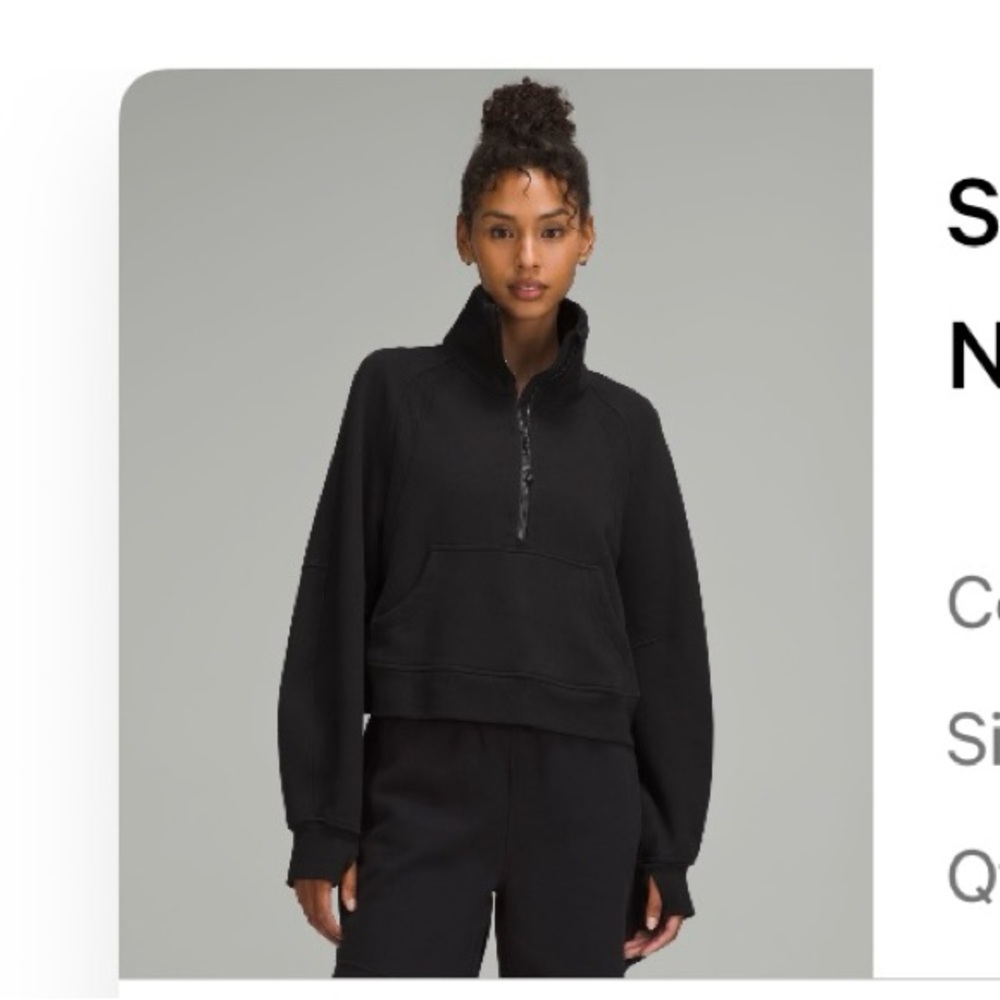 Black Scuba Oversized Half Zip